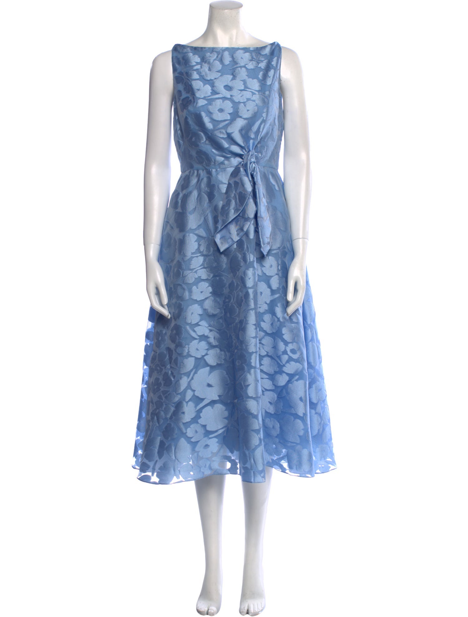 Lela Rose Floral Print Midi Length Dress